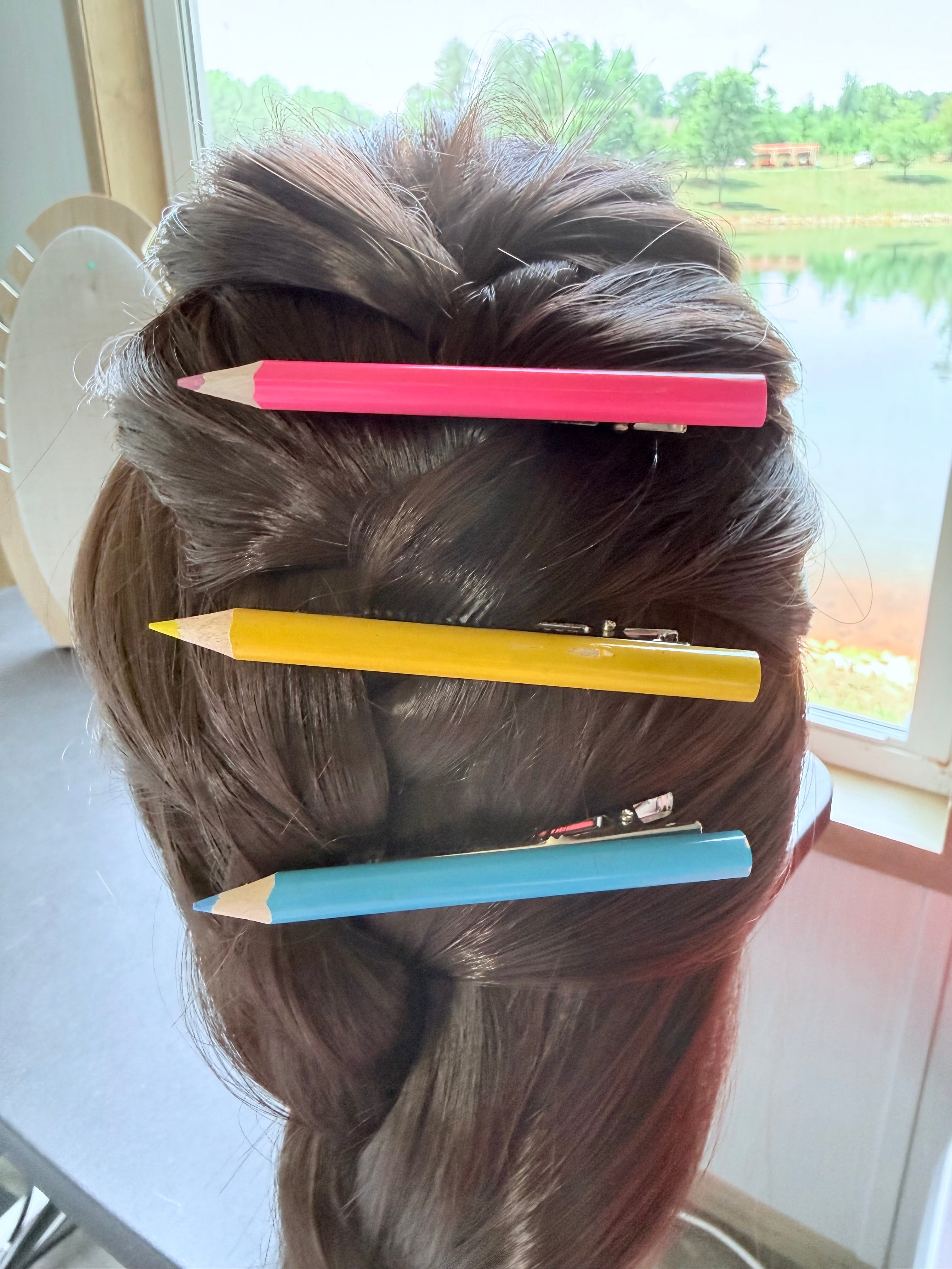 Colored Pencil Hair Clip Sets