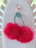 Cherry Fuzzy Keychain / Bag Charm