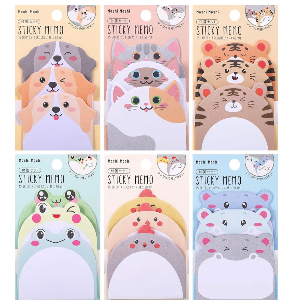 Animal Sticky Notes - Set of 3