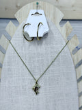 Dolphin Necklace and Earring Set - Stainless Steel