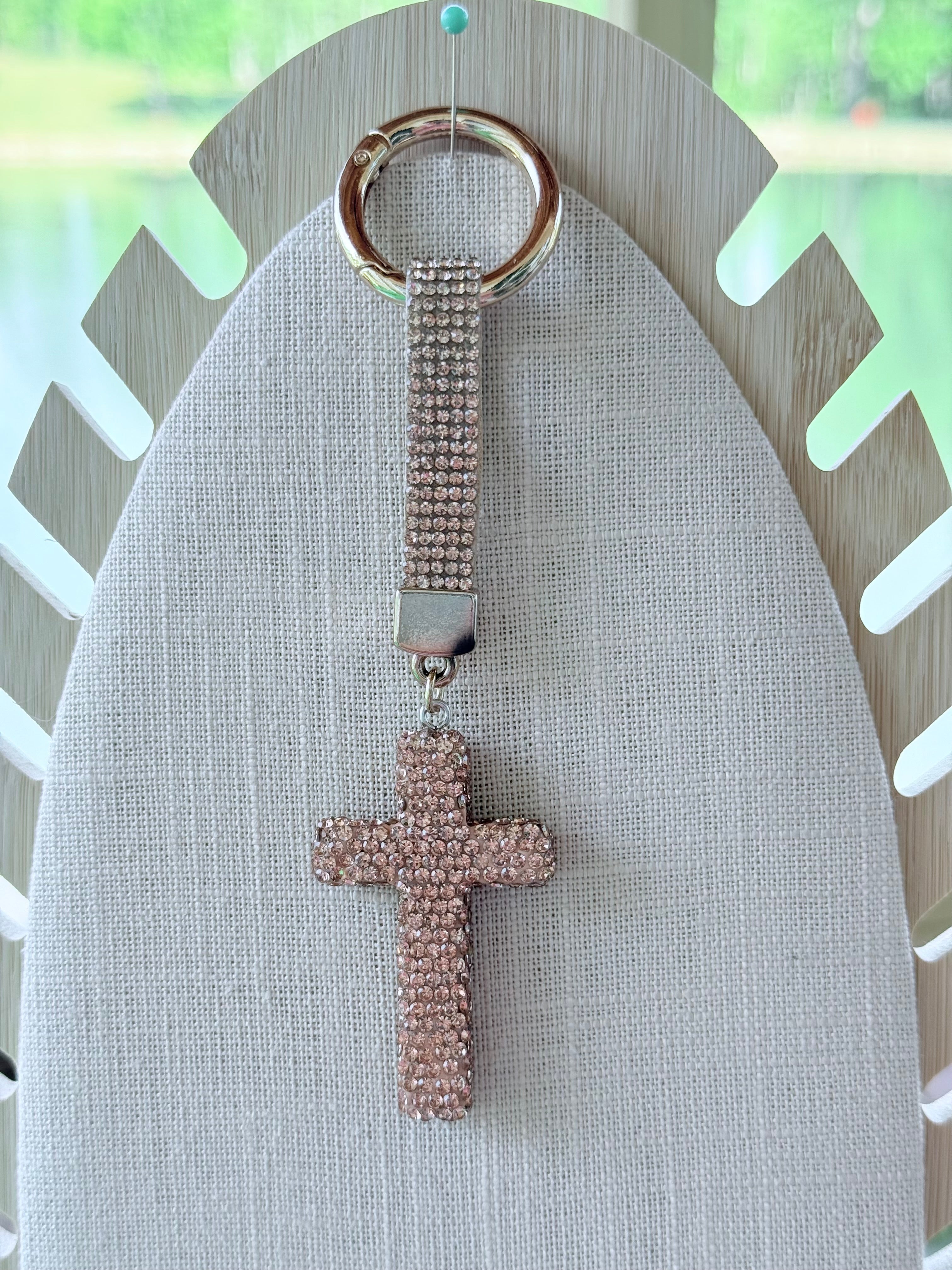Bling 3D Cross Keychain / Bag Charm