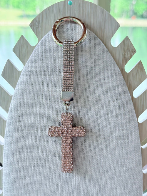 Bling 3D Cross Keychain / Bag Charm