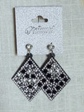 Diamond Shape Bling Earrings - Various Colors