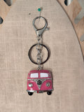 VW Bus Metal and Bling Keychain / Bag Charm