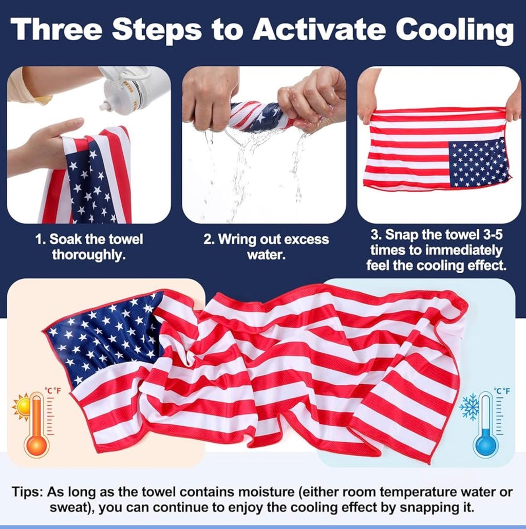 American Flag Cooling Towel