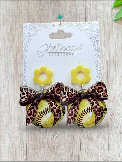 Acrylic Sports Earrings - 3 Designs