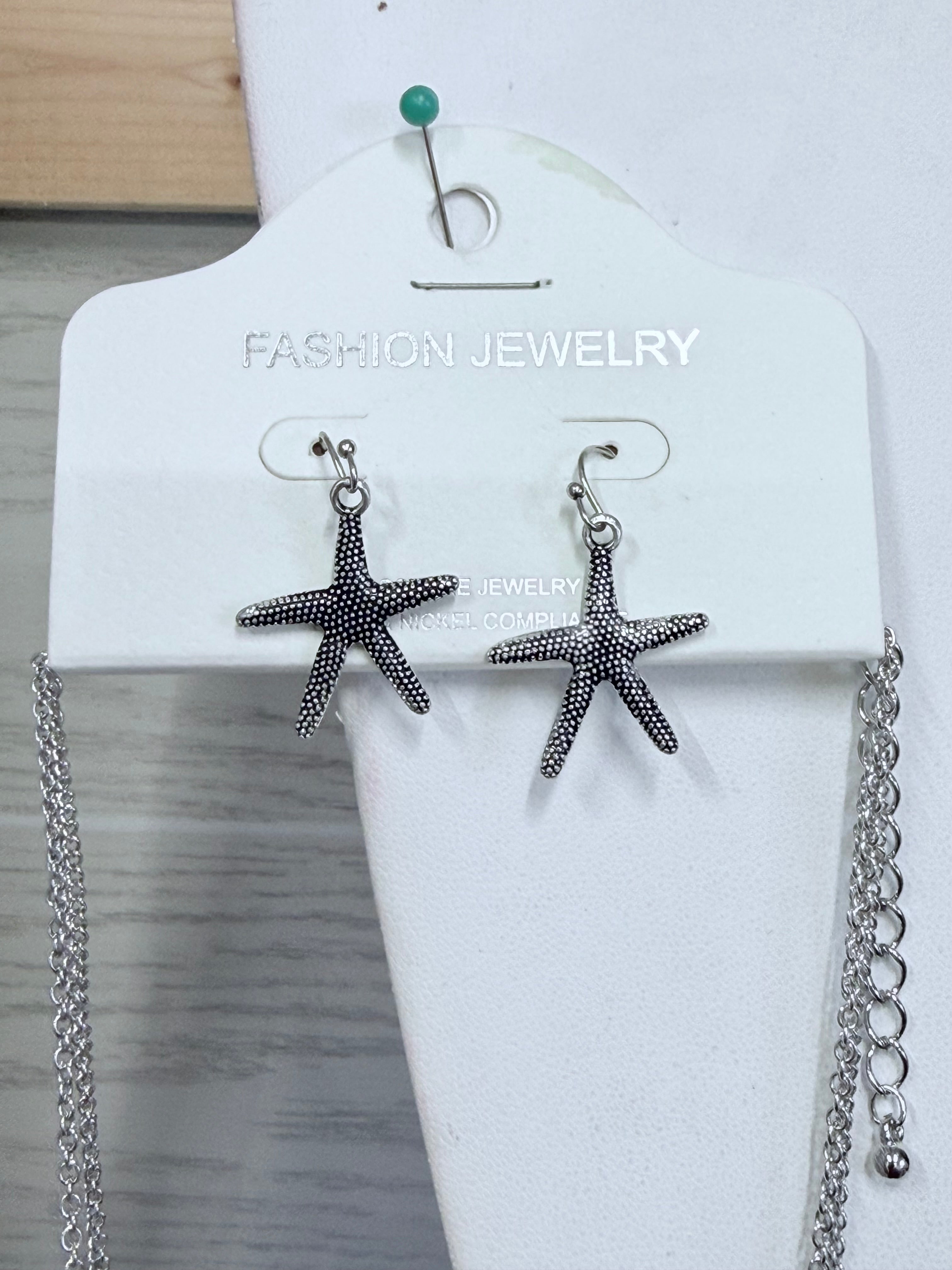 Starfish Multi-Layer Necklace and Earrings