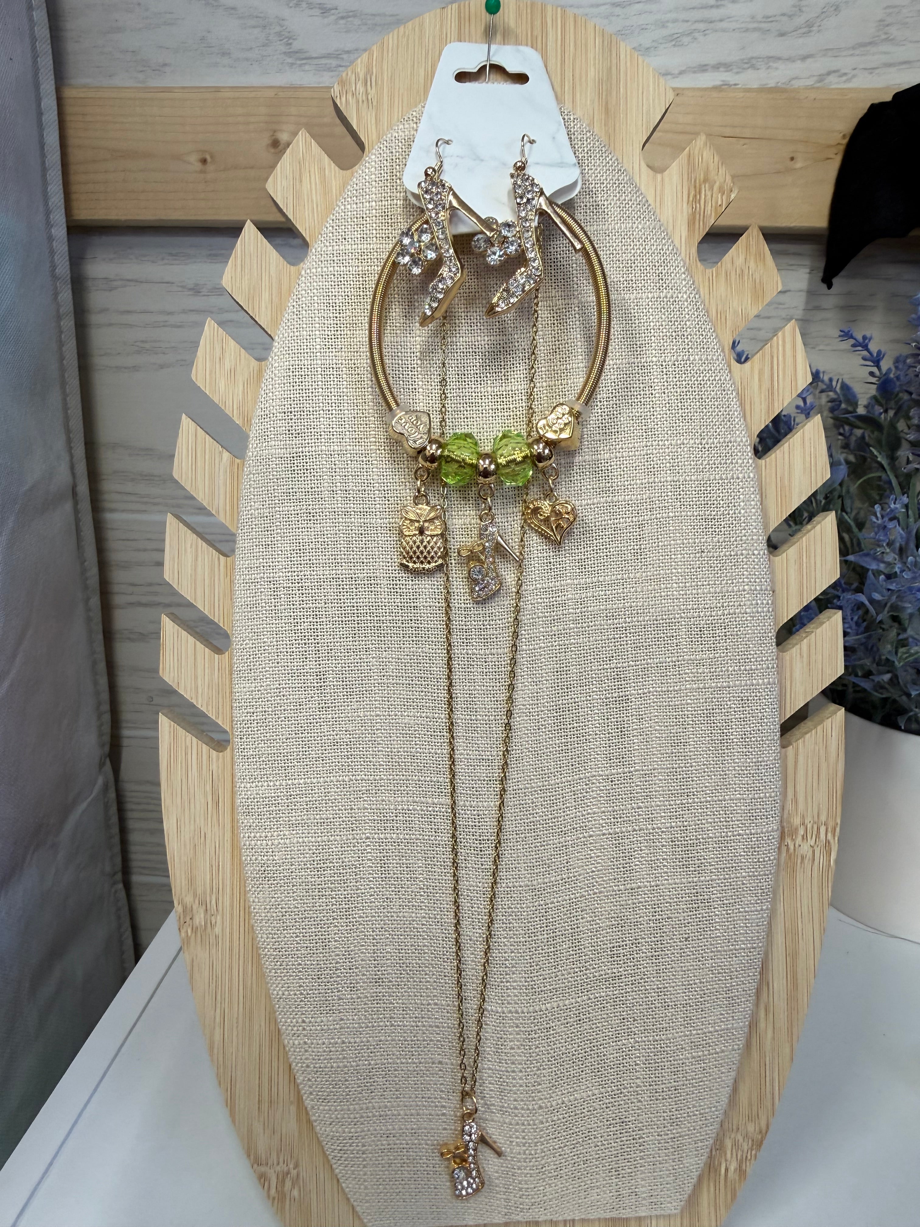 High Heel Necklace, Bracelet and Earring Set