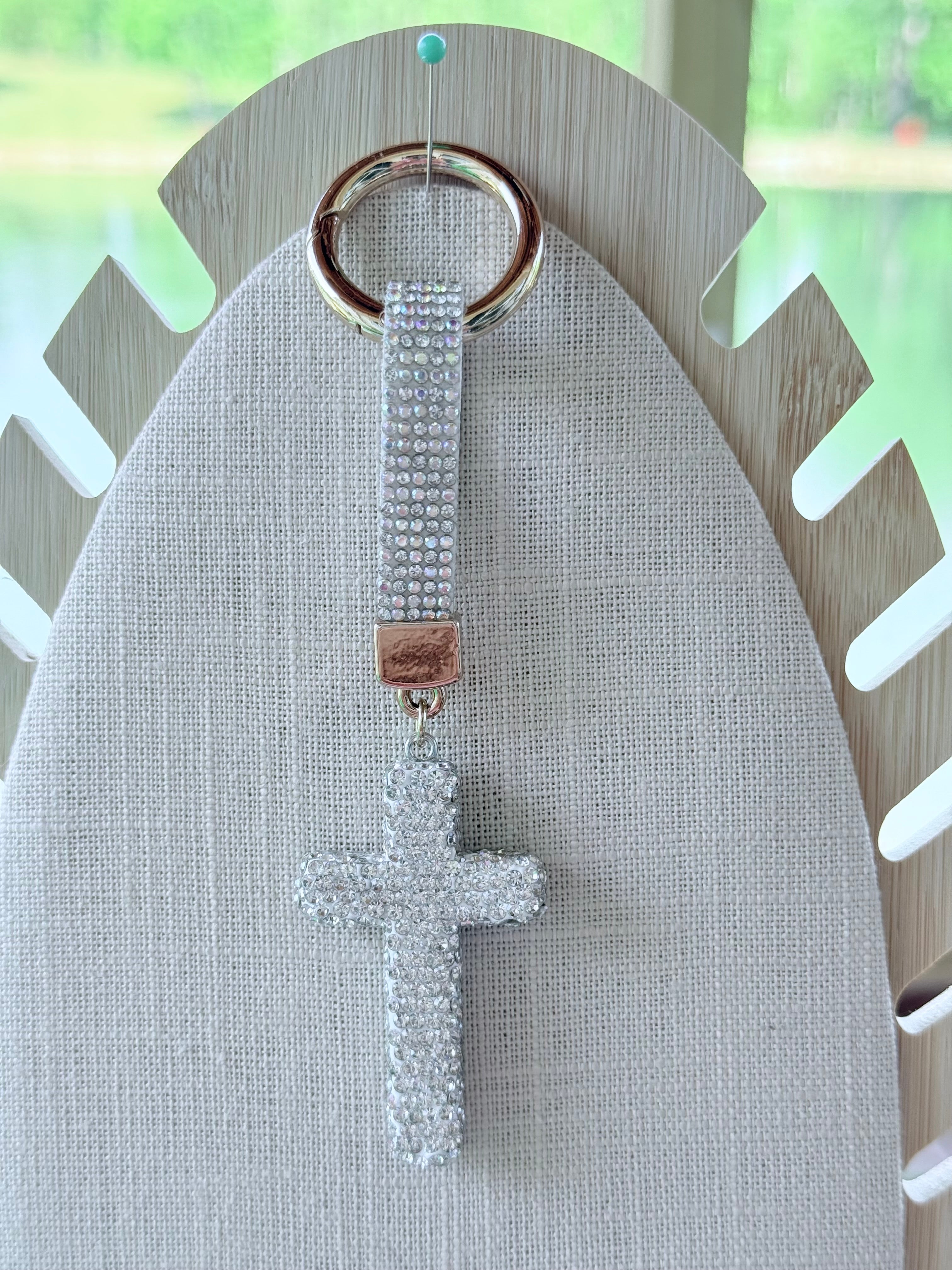 Bling 3D Cross Keychain / Bag Charm