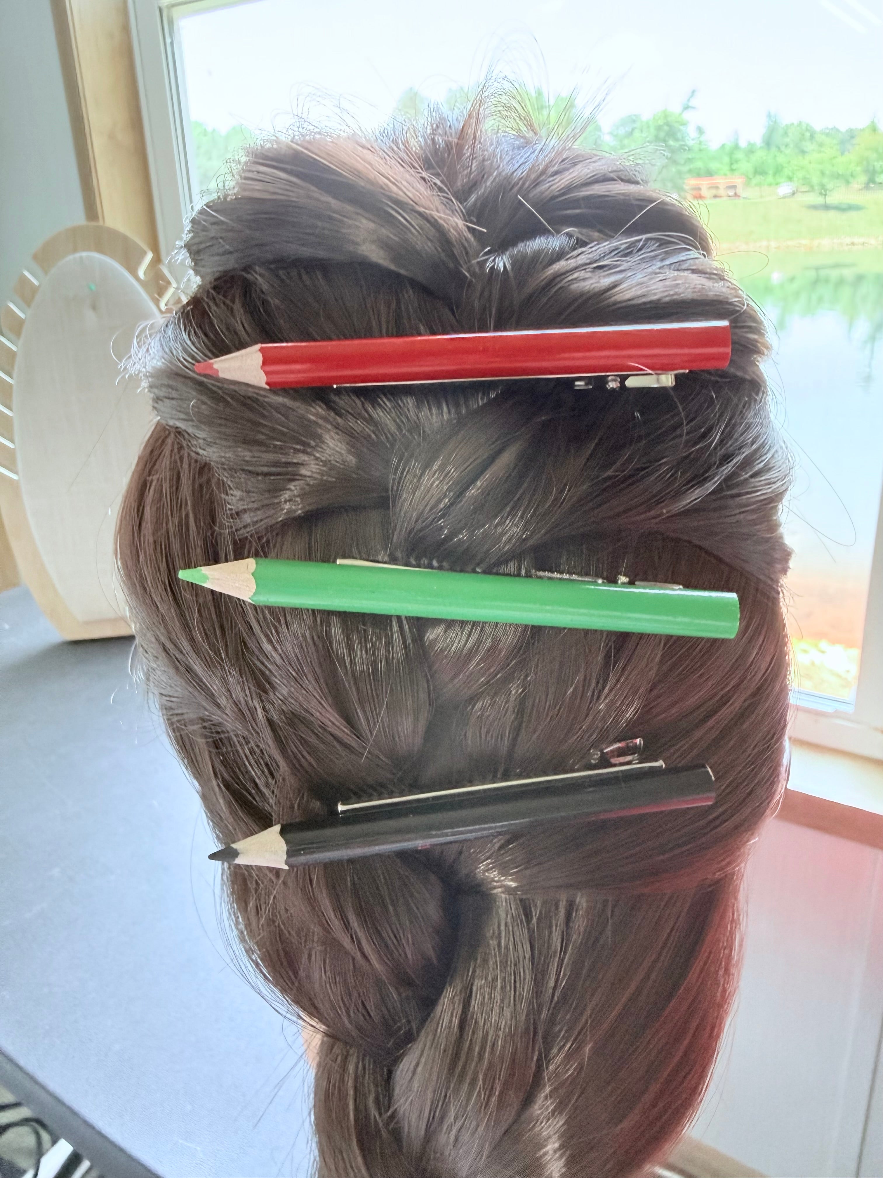 Colored Pencil Hair Clip Sets
