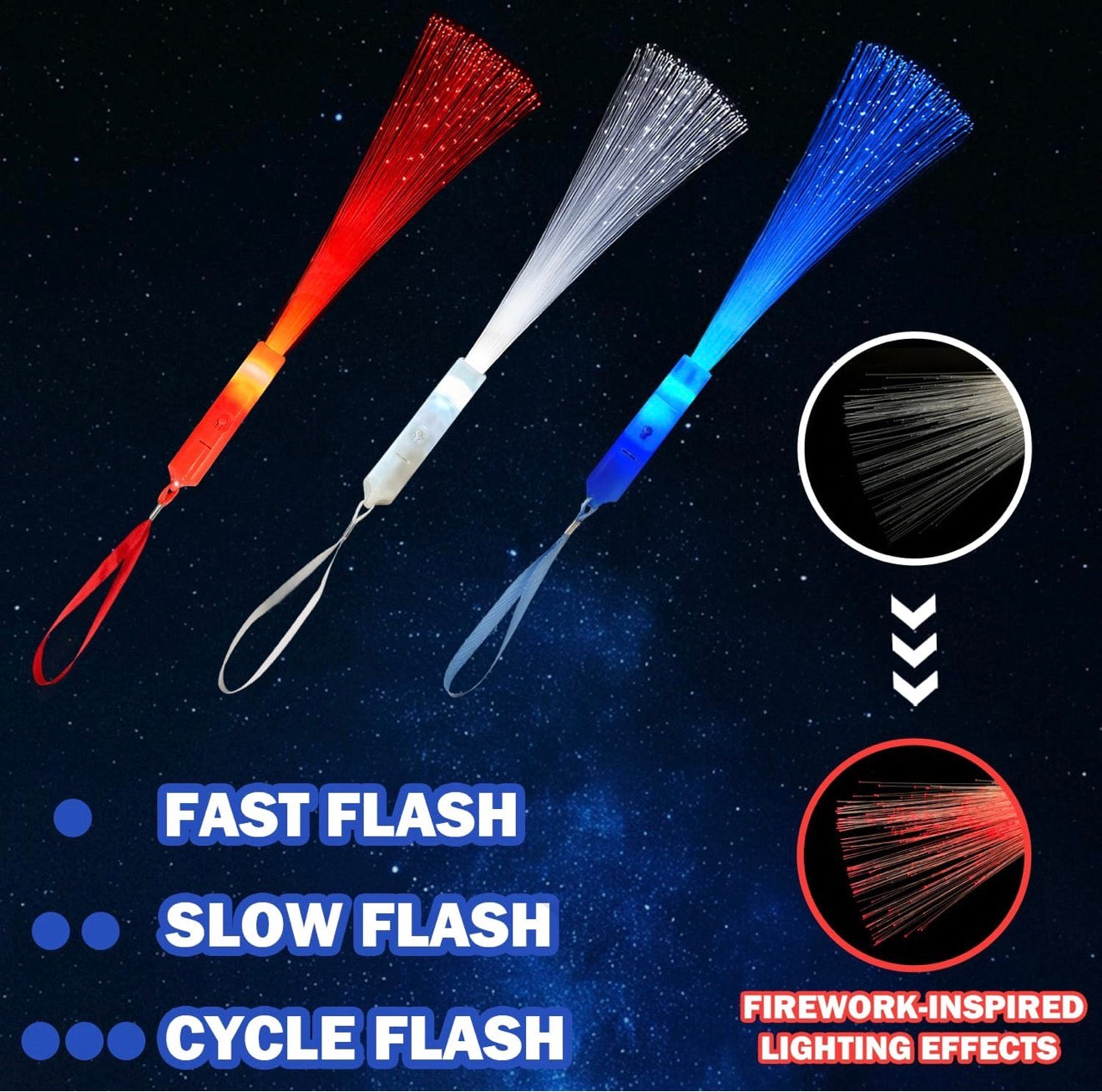 Battery Light-up Sparklers Set - Red, White and Blue