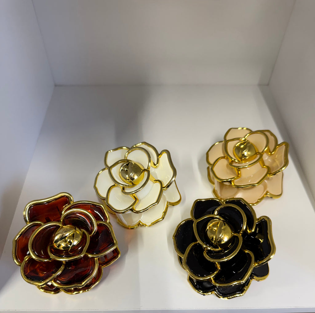 Golden Bloom Rose Hair Claw - Multiple Colors