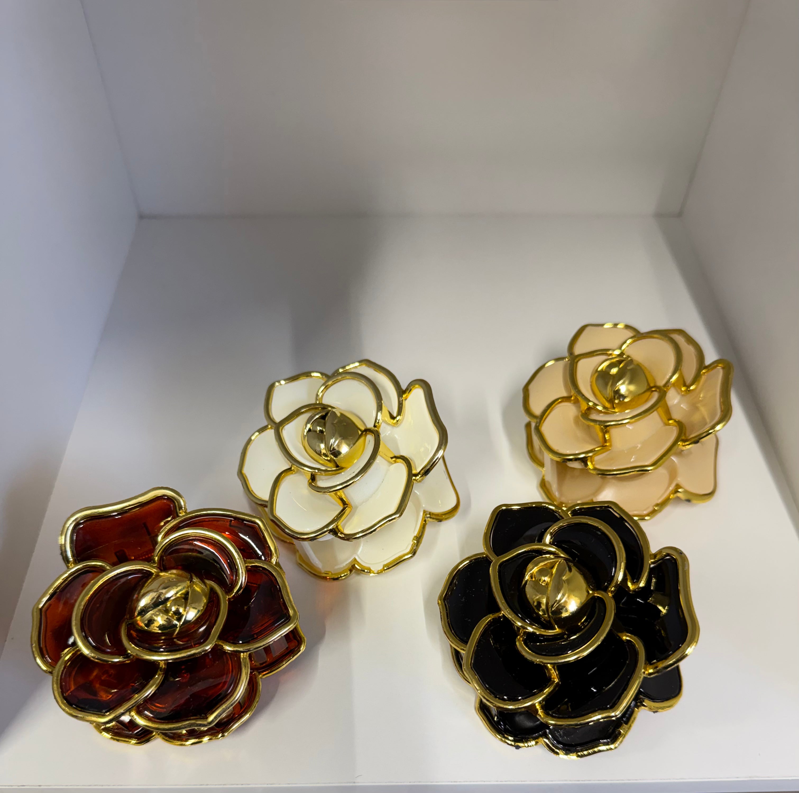 Golden Bloom Rose Hair Claw - Multiple Colors