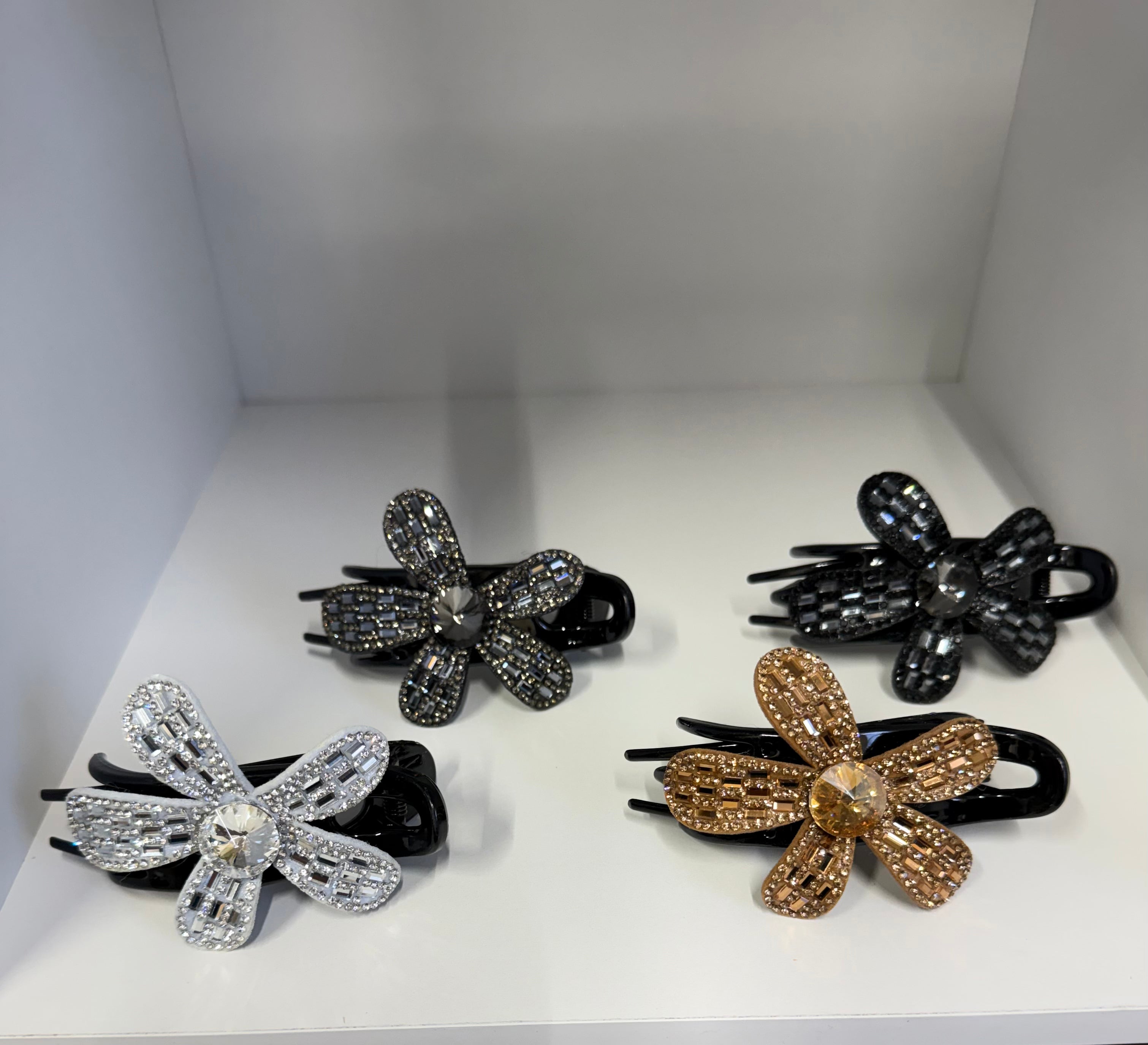 Bloom & Bling Flower Hair Claw - Multiple Colors