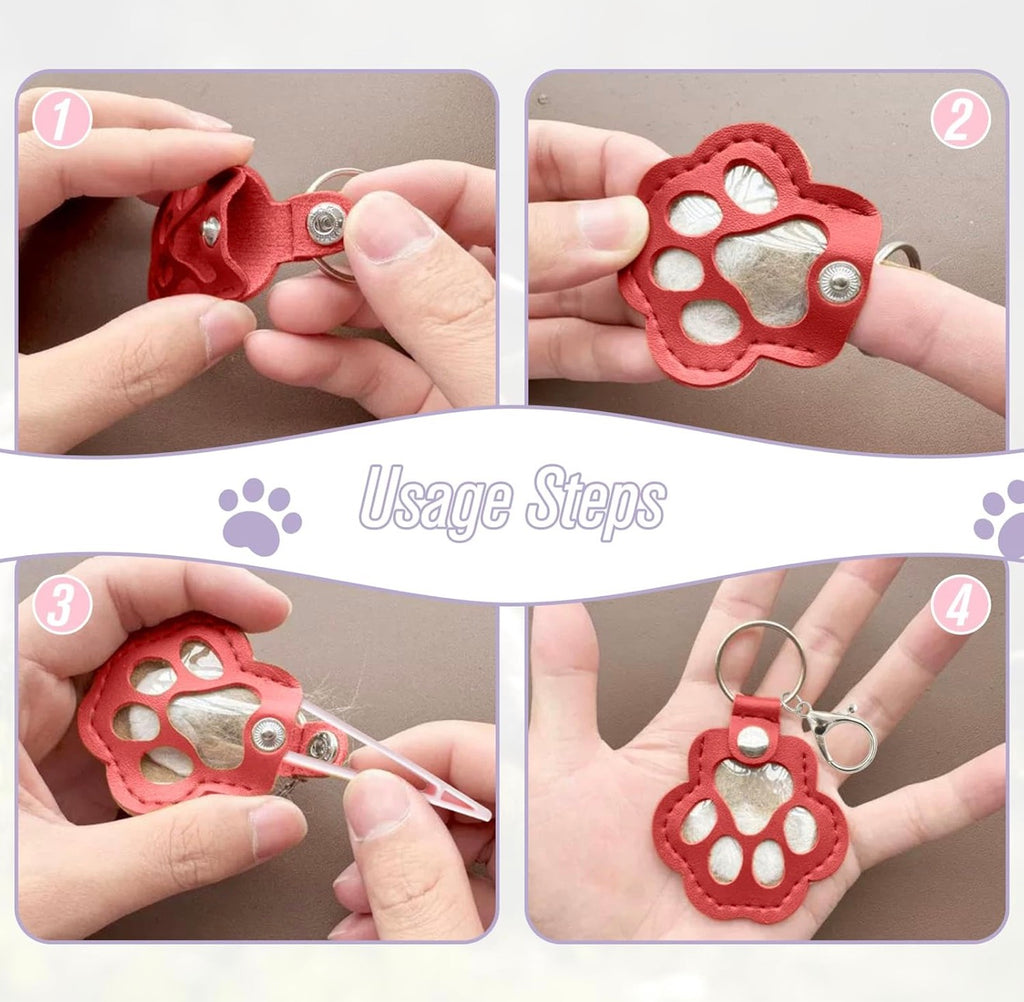 Paw Hair Memorial Keychain