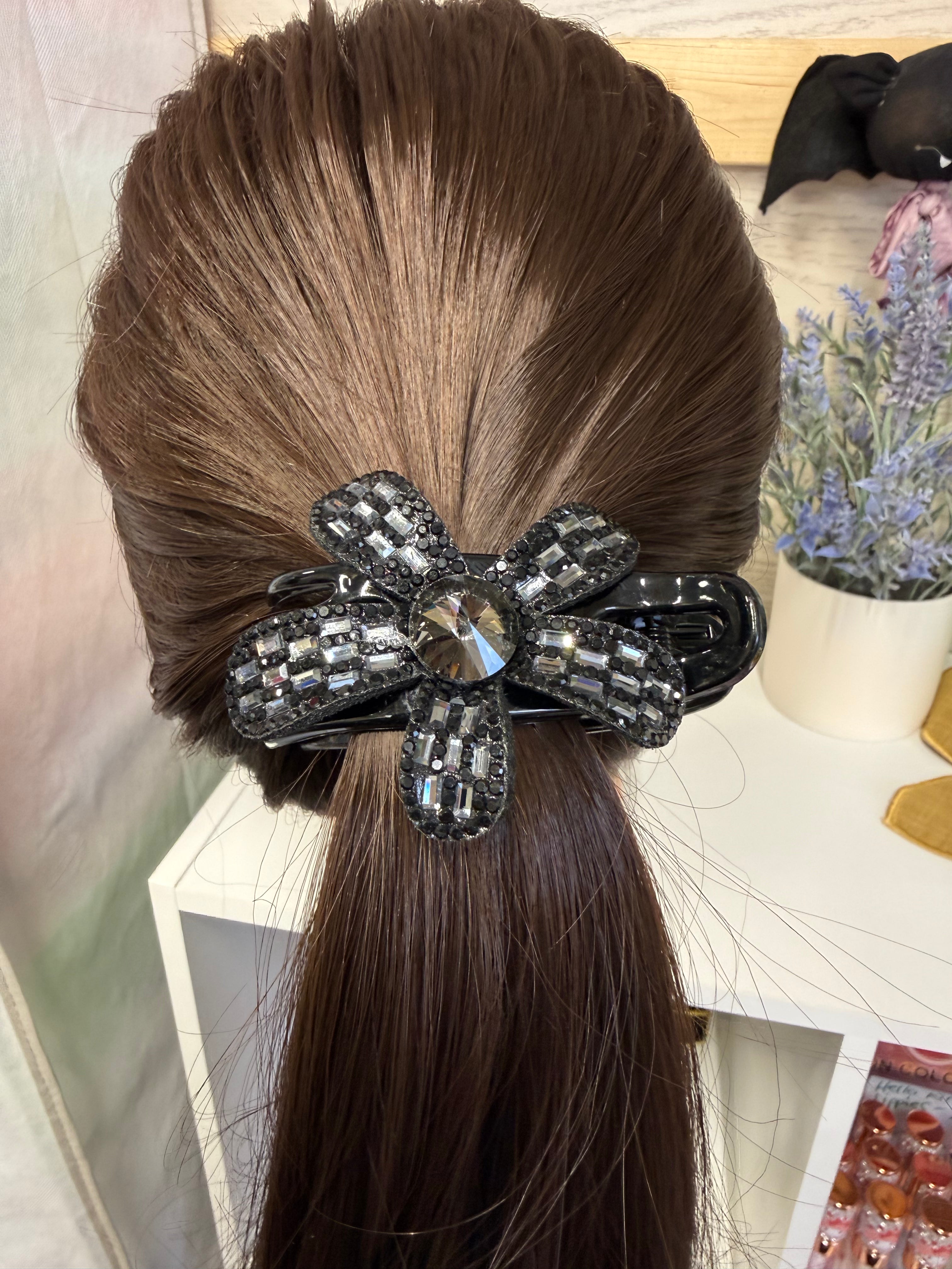 Bloom & Bling Flower Hair Claw - Multiple Colors