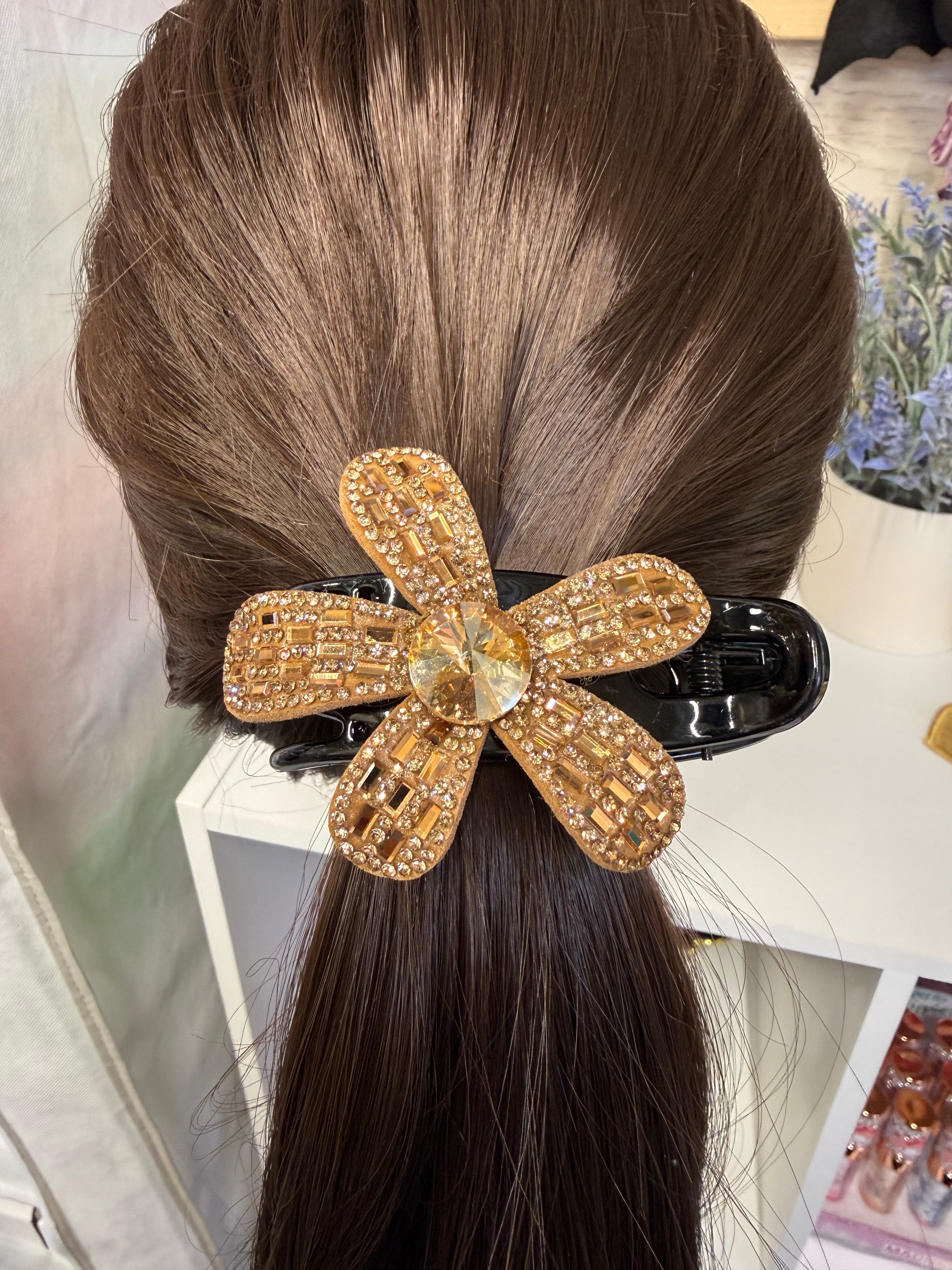 Bloom & Bling Flower Hair Claw - Multiple Colors