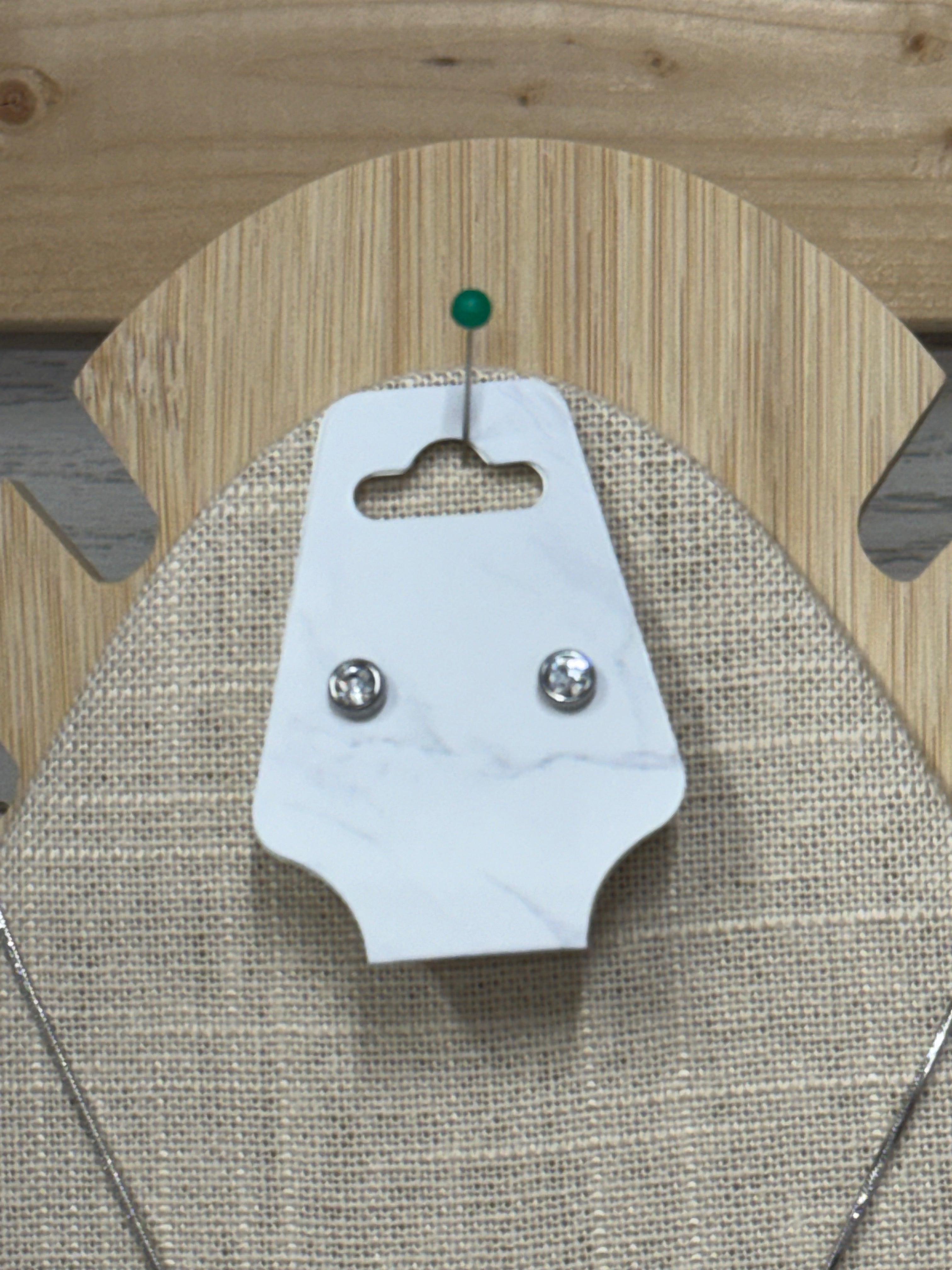 Bling Paw Print Necklace & Stud Earring Set