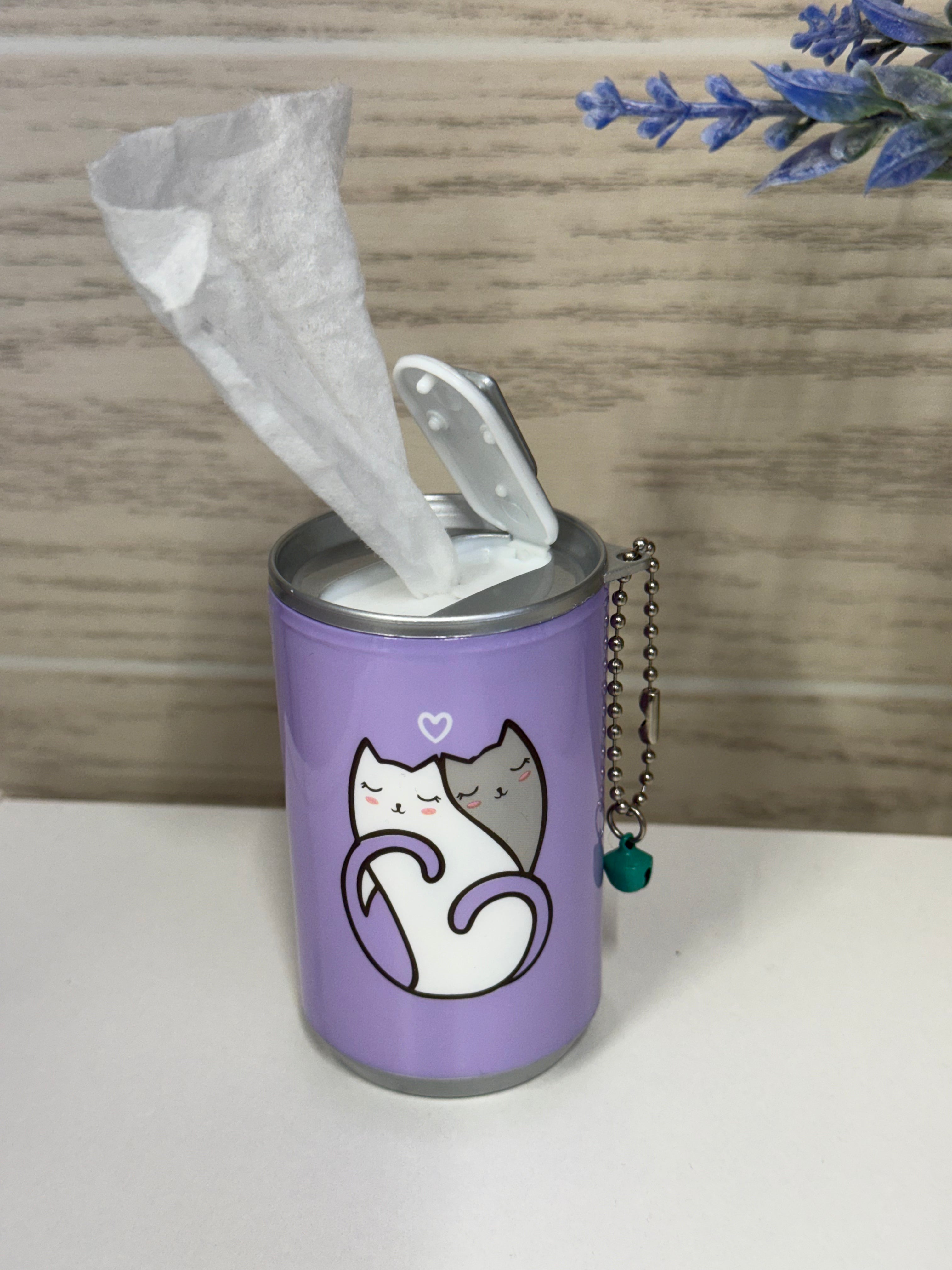 Cat Themed Soda Can Wet Wipes - Multiple Colors