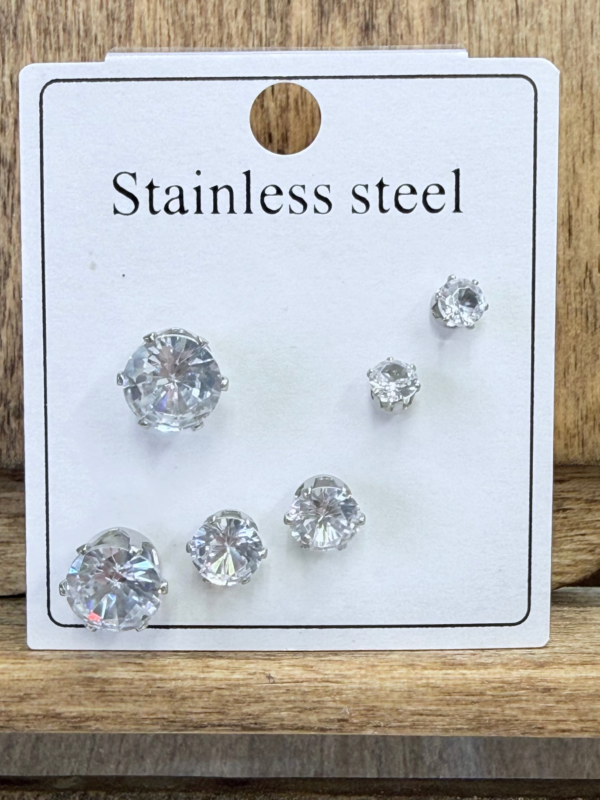 Stainless Steel Stud Earring Set - 2 Metal Colors