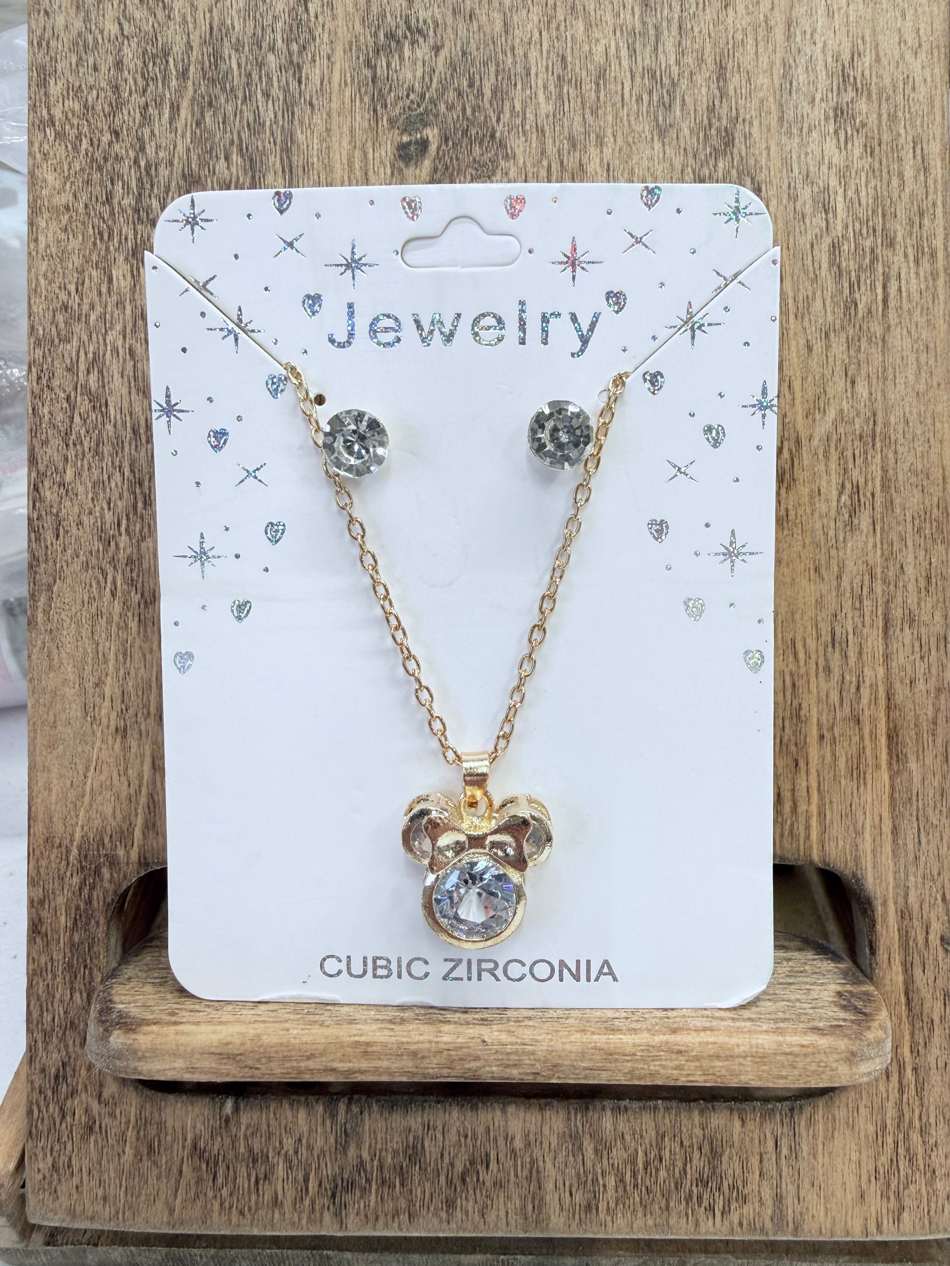 Minnie Necklace and Earring Set - Multiple Colors