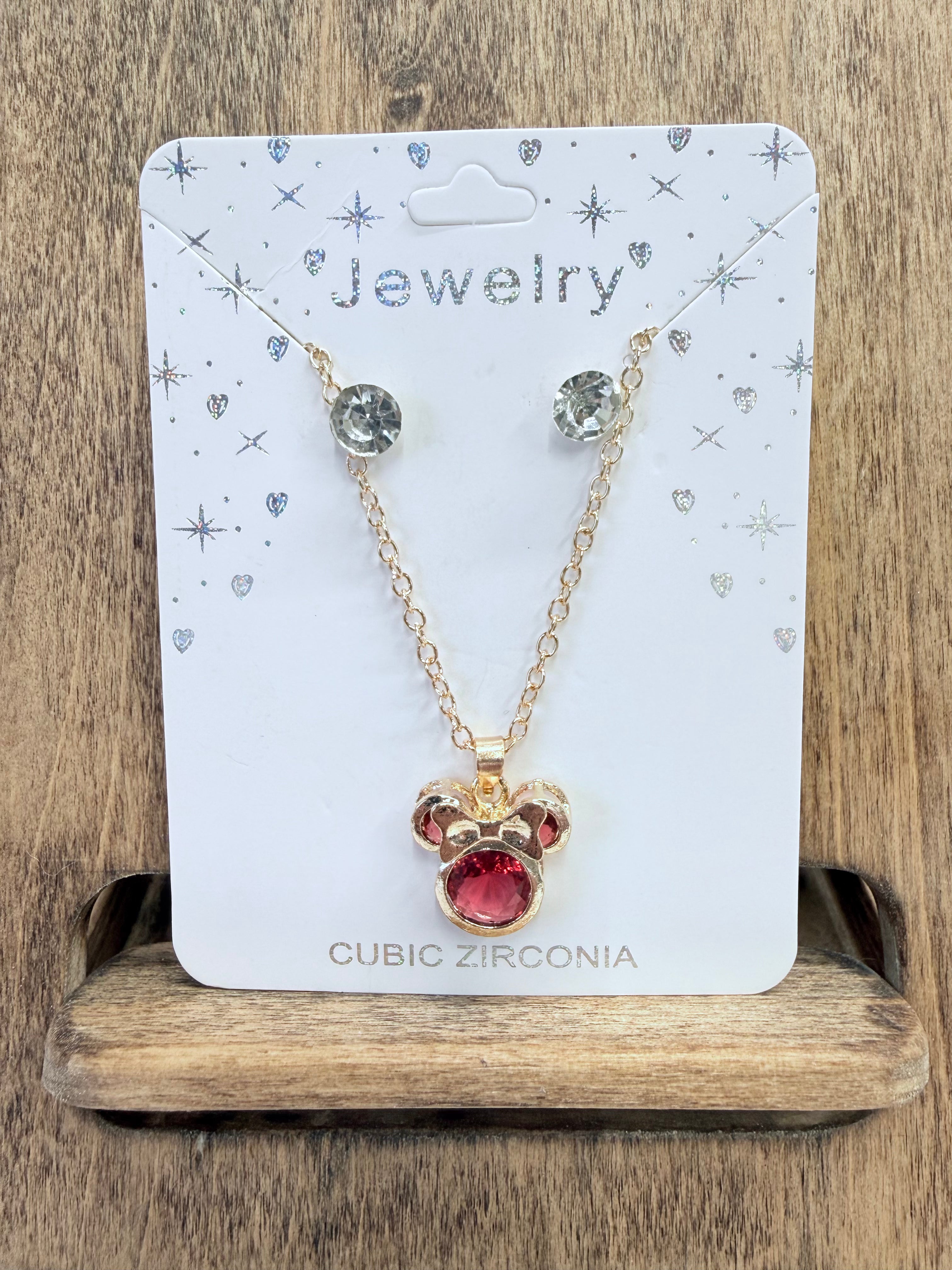 Minnie Necklace and Earring Set - Multiple Colors