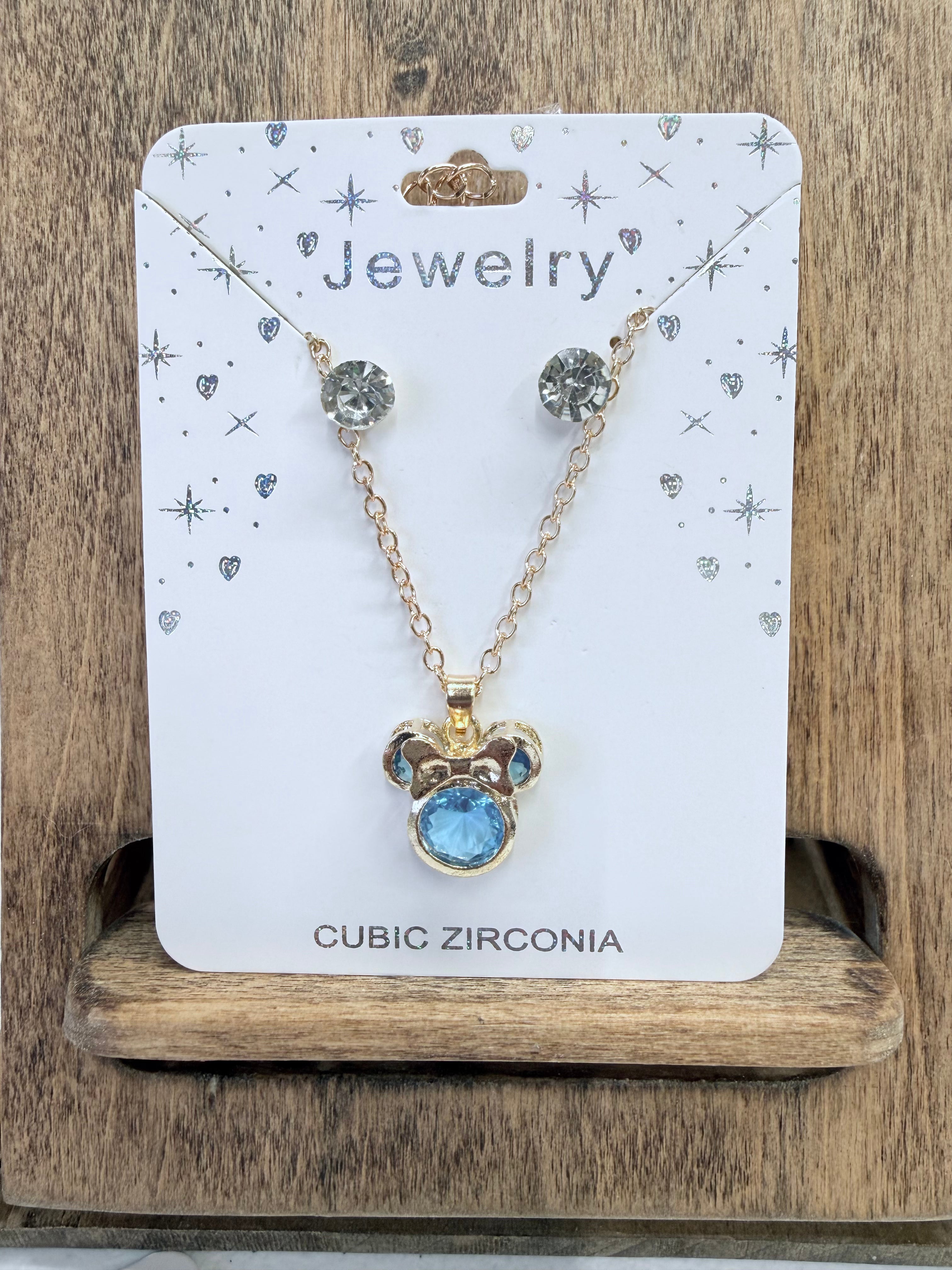 Minnie Necklace and Earring Set - Multiple Colors