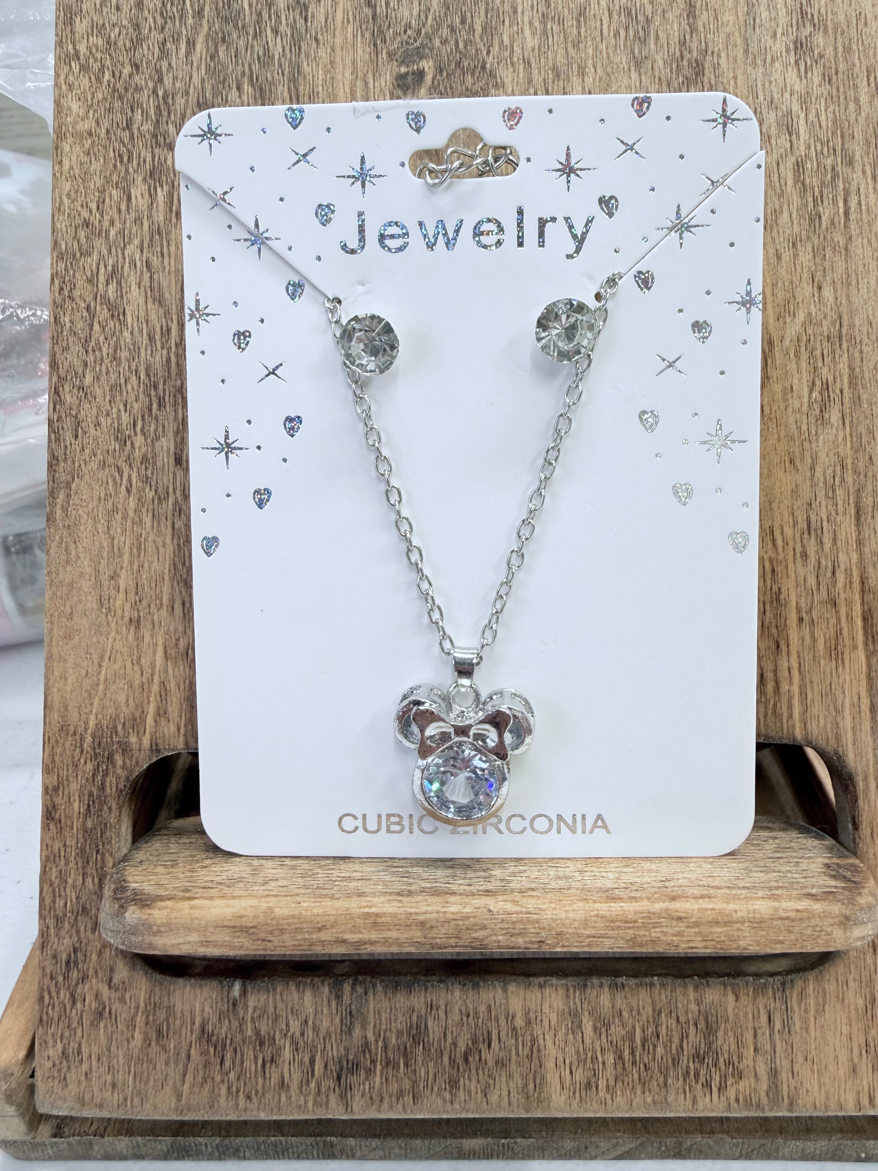 Minnie Necklace and Earring Set - Multiple Colors